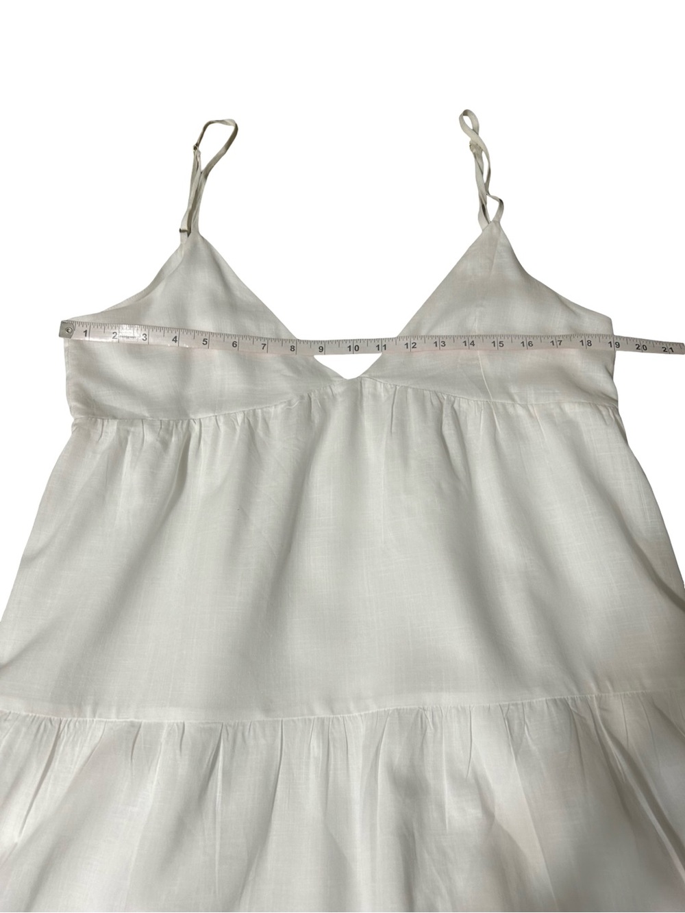 Rhythm Classics White Babydoll
Tank Dress Linen Blend Adjustable
Straps Size L - Picture 5 of 10
